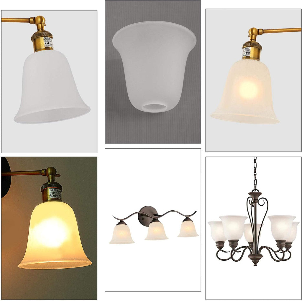 4 Pack Frosted Glass Lamp Shade Replacement with 1-5/8-inch Fitter Opening N556