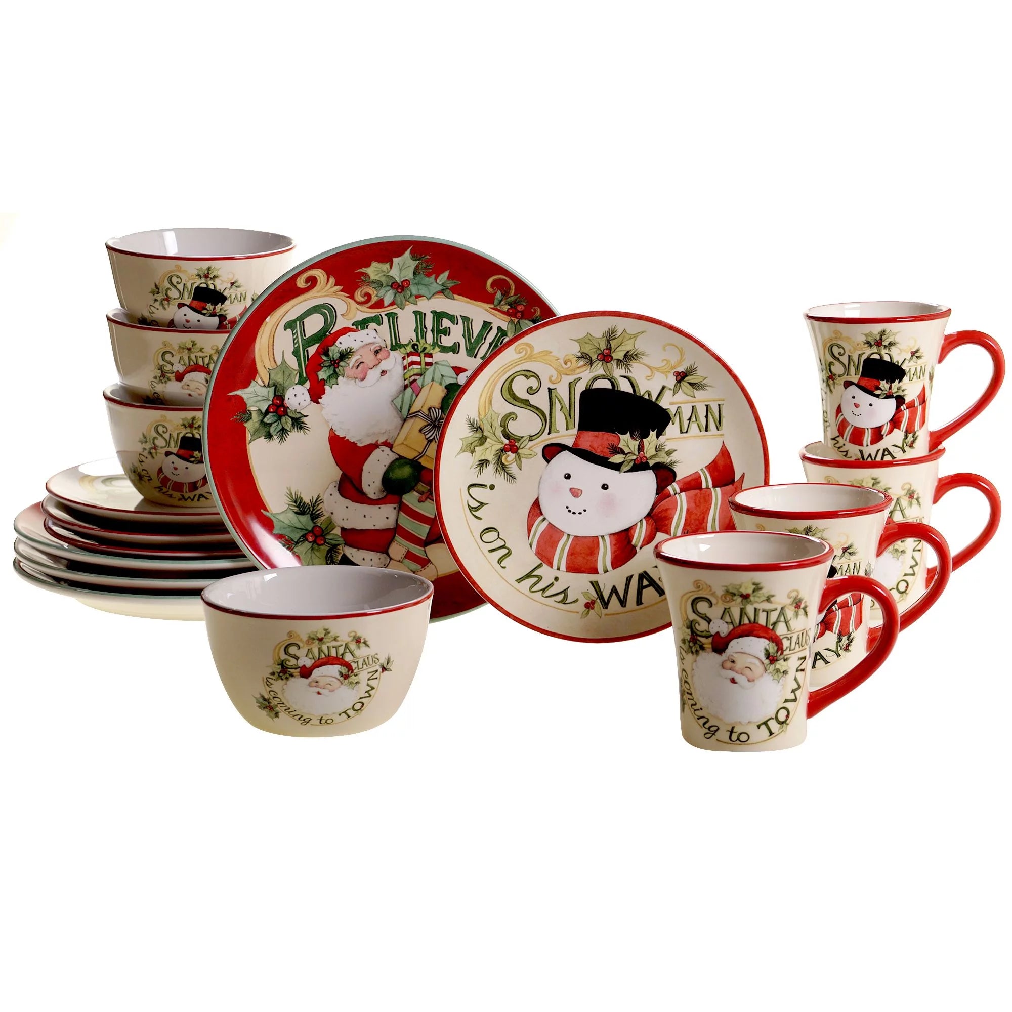 16 Piece Christmas Dinnerware Set I231