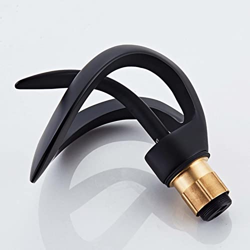 Black Solid Brass Single Handle 1-Hole Bathroom Vessel Sink Faucet H102826