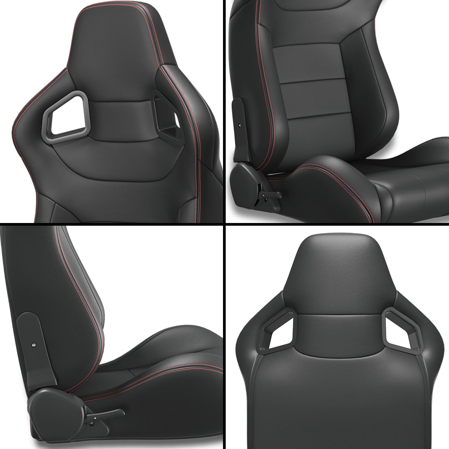 Red Stitch PVC Leather Racing Seats L29600