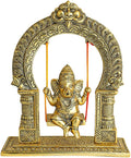 Metal Ganesha Sitting Jhula Decorative Statue (8''X12'') V6352