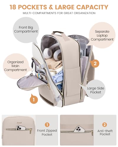 40L Carry on Backpack with 3 Packing Cubes, Waterproof Travel Bag M526
