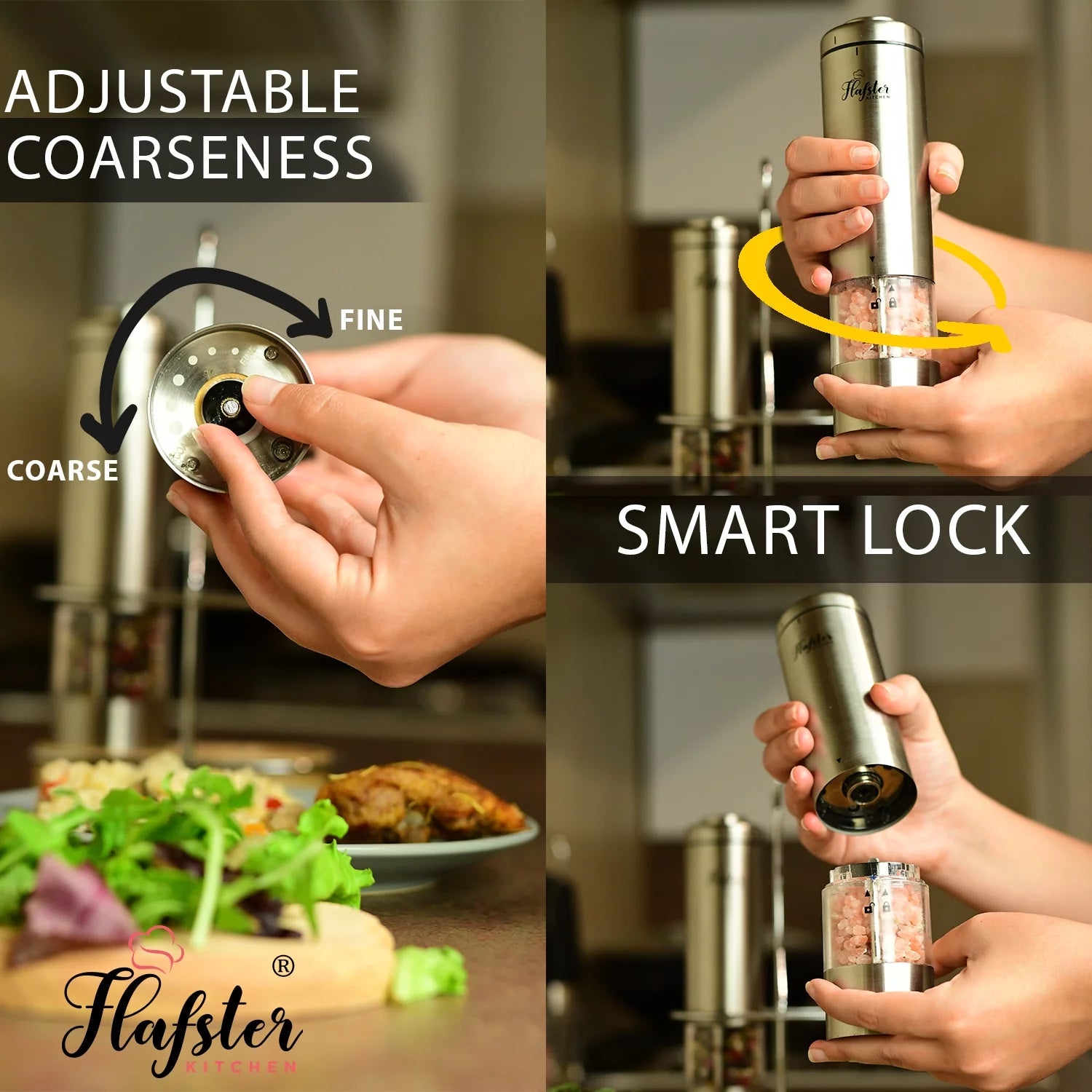 Battery Operated Electric Salt and Pepper Grinder Set D122