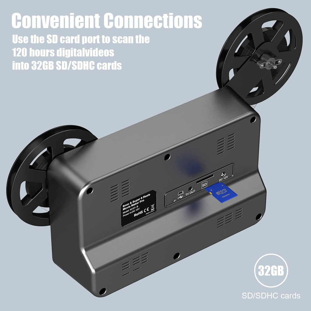 8mm & Super 8 Reels to Digital Film Scanner Converter with 2.4 Screen K651