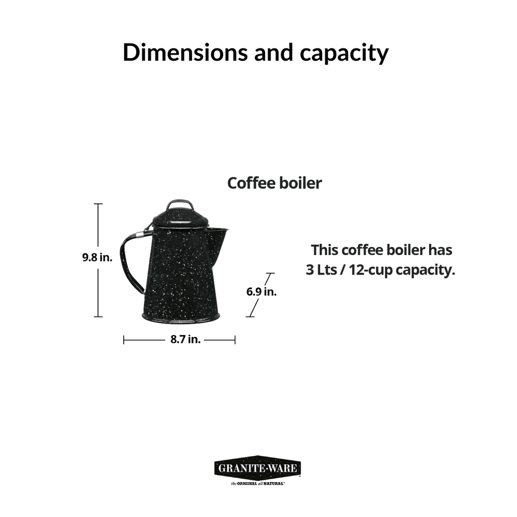 3 Qt Enameled Steel Coffee Boiler N16190