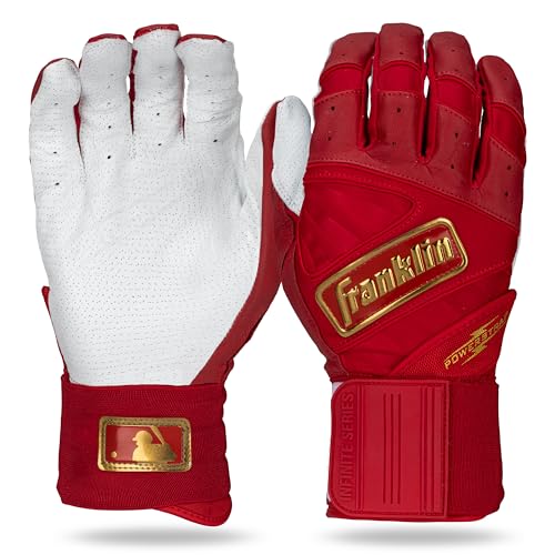 MLB Batting Gloves - Durable Full Wrap Cage Practice Gloves - Heavy Duty Leather K8386