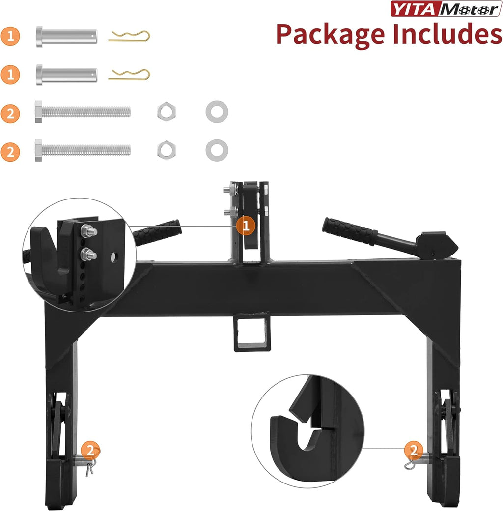 3 Point Quick Hitch with 2" Receiver Hitch Adaptation P821471