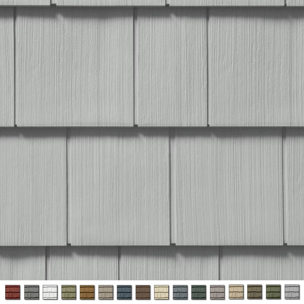 Double 7in. Straight Edge Perfection Shingles Siding (1/2 Square) Sterling Gray D902