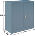 Grey Steel Locking Storage Cabinet with Adjustable Shelves and Doors Q611356