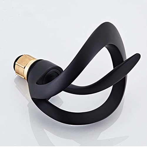 Black Solid Brass Single Handle 1-Hole Bathroom Vessel Sink Faucet H102826