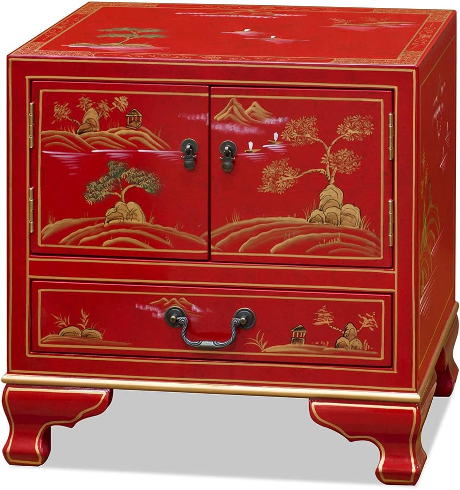 Red Accent Cabinet Z75708