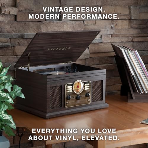 Natural 3-Speed Turntable with CD & Cassette Player, AM/FM Radio W370