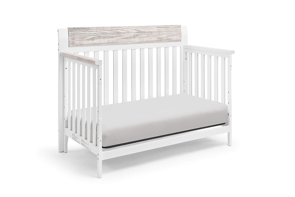 White and Wire Brushed Wood 4 in 1 Convertible Crib L2431