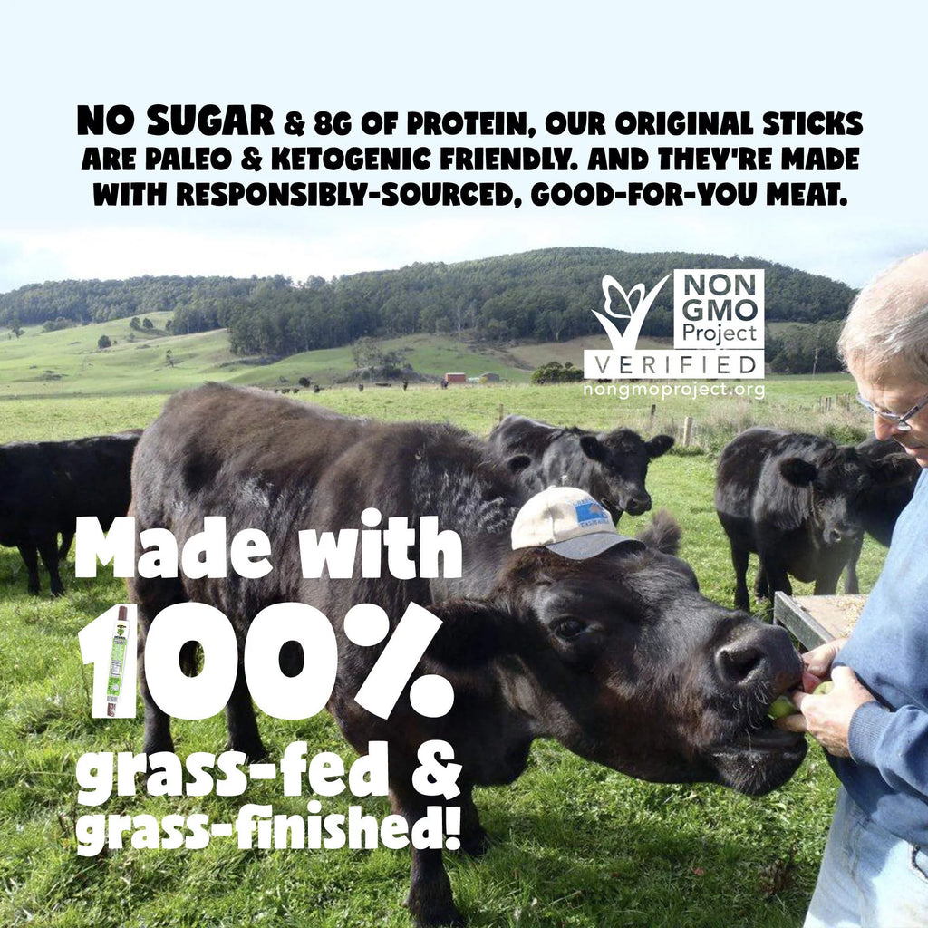No Sugar Grass-fed Non-GMO Beef Sticks Variety Pack (12-Count, 1-oz) Y4437