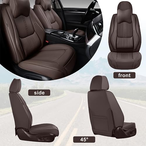 Black&Navy Waterproof Leather Car Seat Covers Full Set K1628