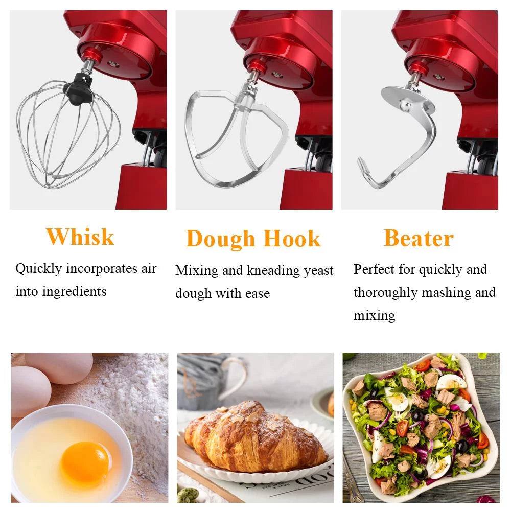 Red 7.5Quart Stainless Steel Bowl Electric Mixer S133