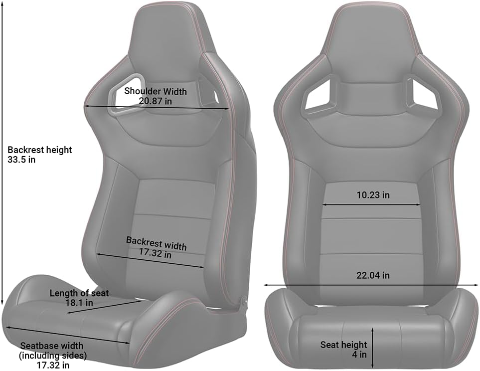 Red Stitch PVC Leather Racing Seats L29600