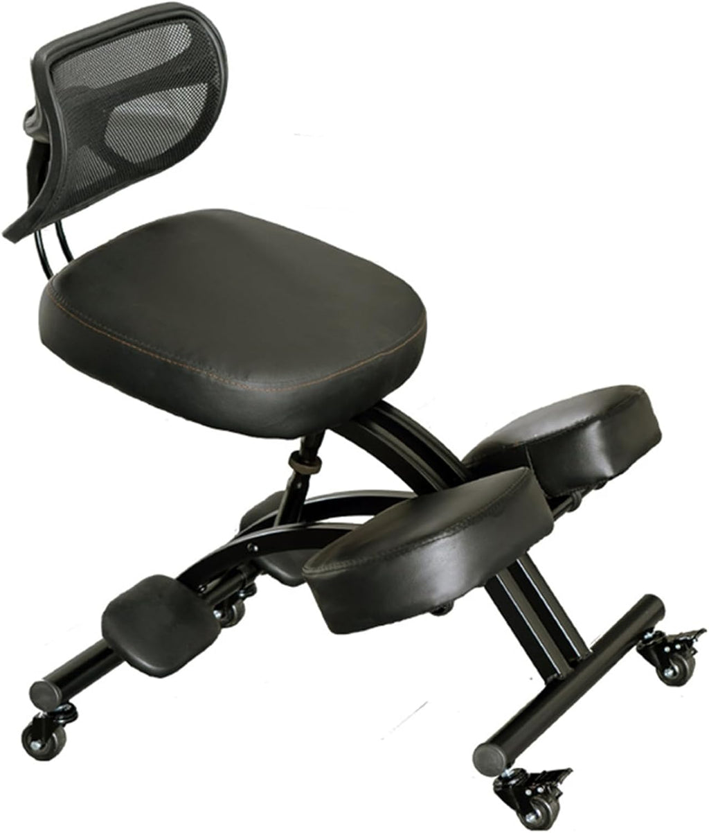 Black Ergonomic Kneeling Chair with Backrest M42756