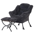 Beige Lazy Chair with Ottoman Q93730