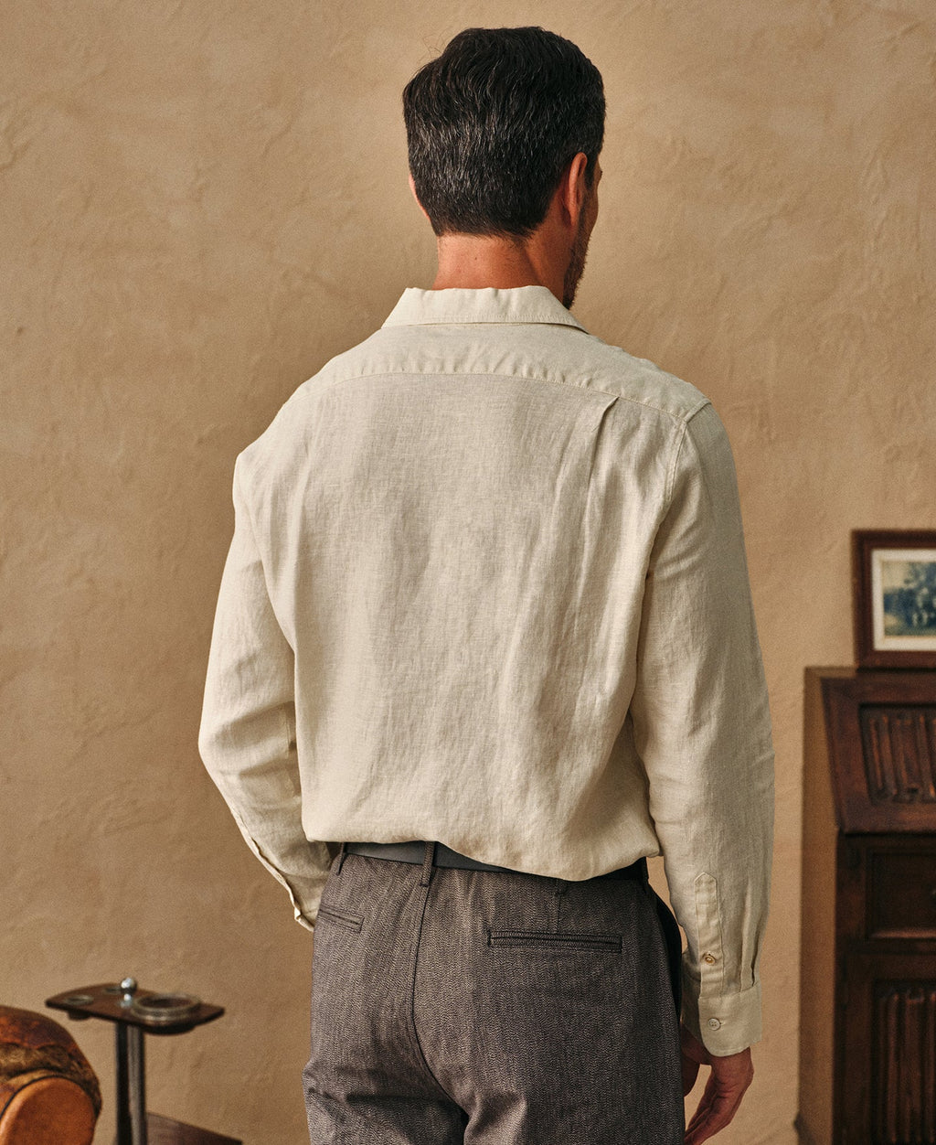 1950s Italian Collar Linen Shirt