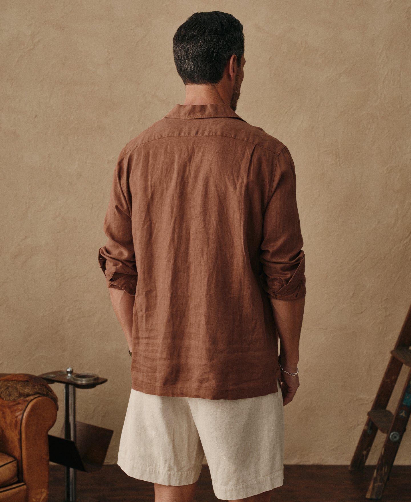 1950s Italian Collar Linen Shirt