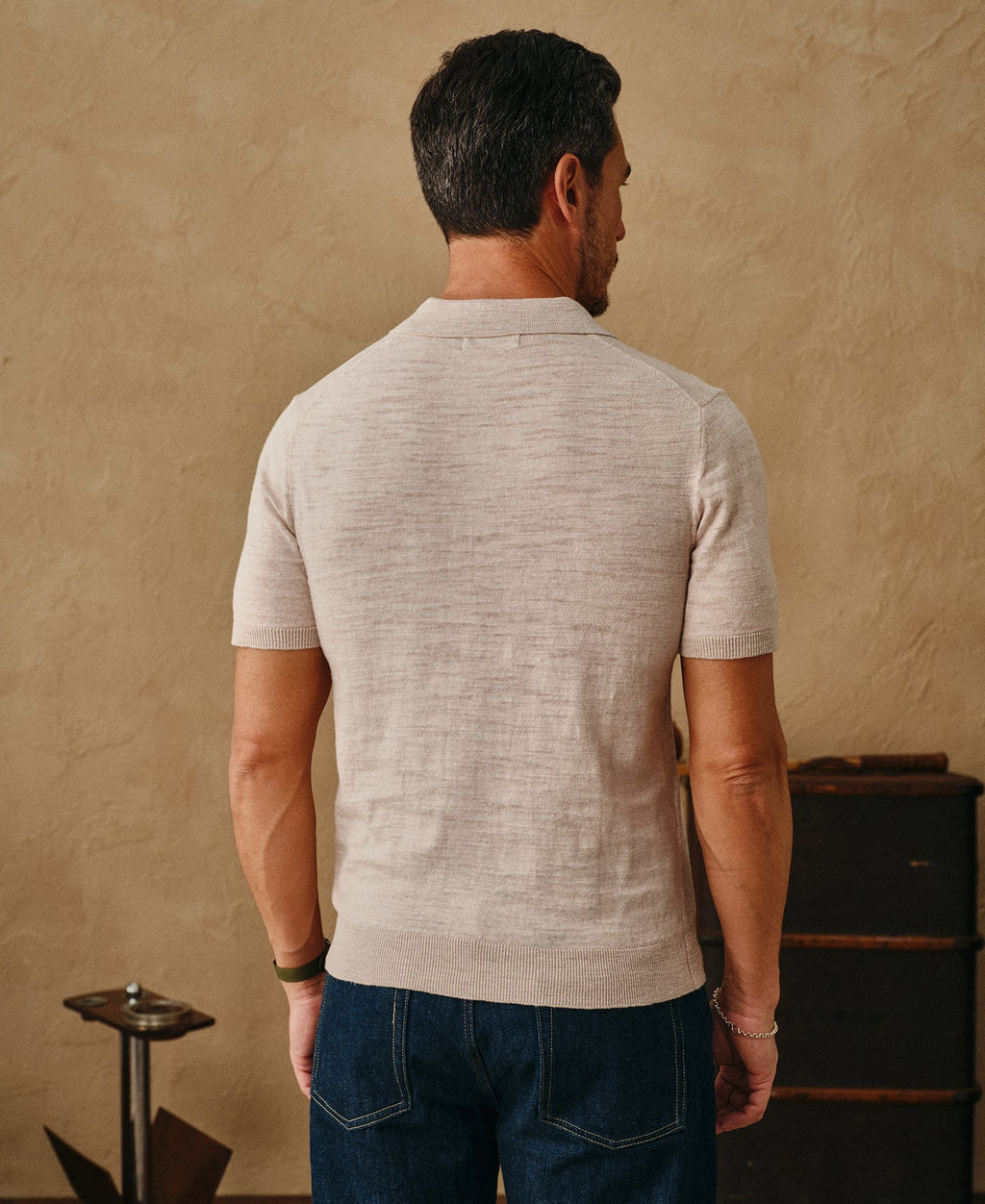 Lightweight Slub Cotton Knit Polo