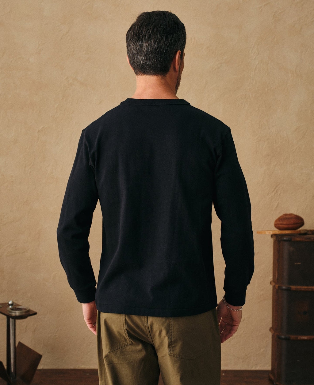 Loopwheel Long Sleeve Cotton T-Shirt