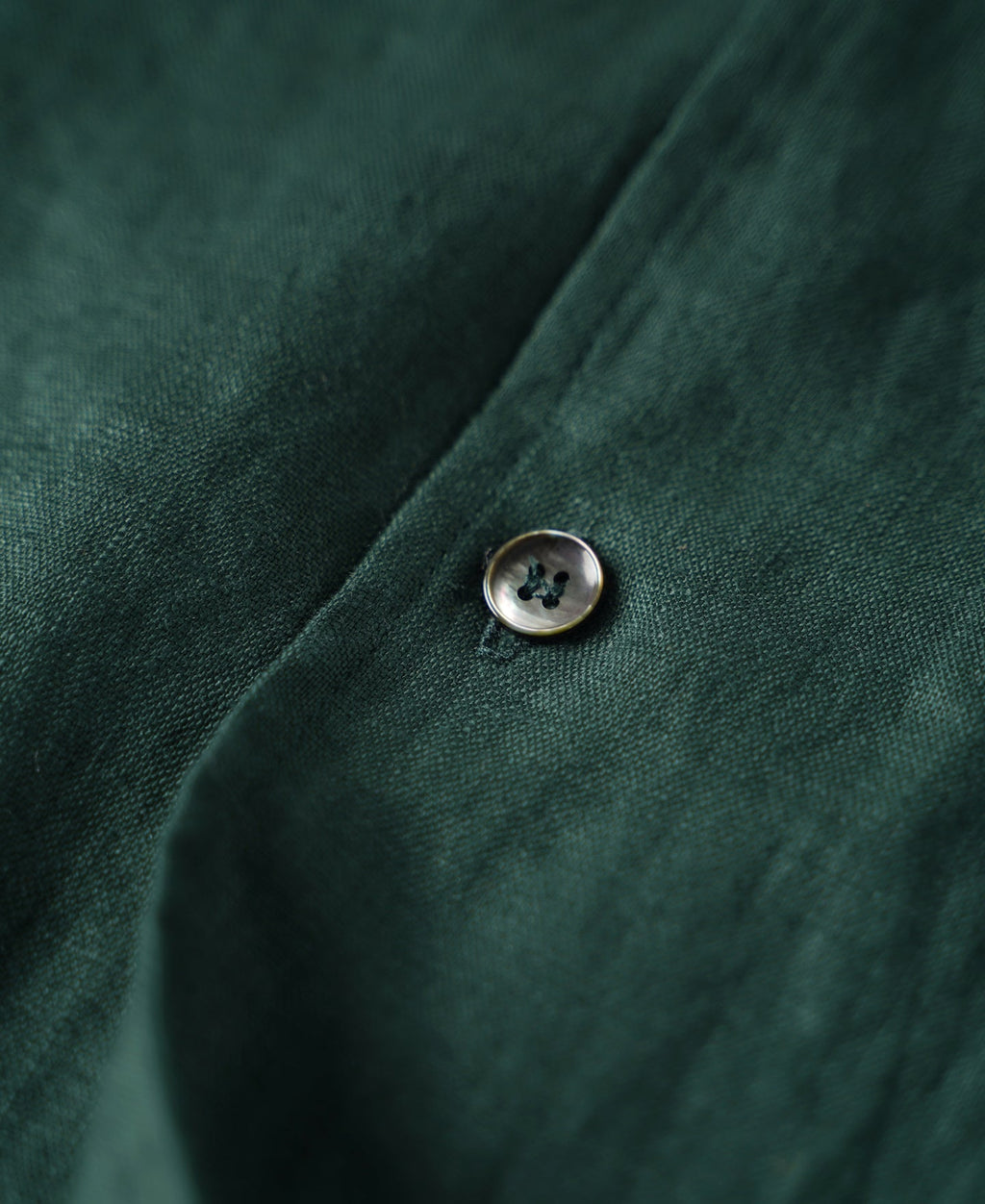 1950s Italian Collar Linen Short Sleeve Shirt