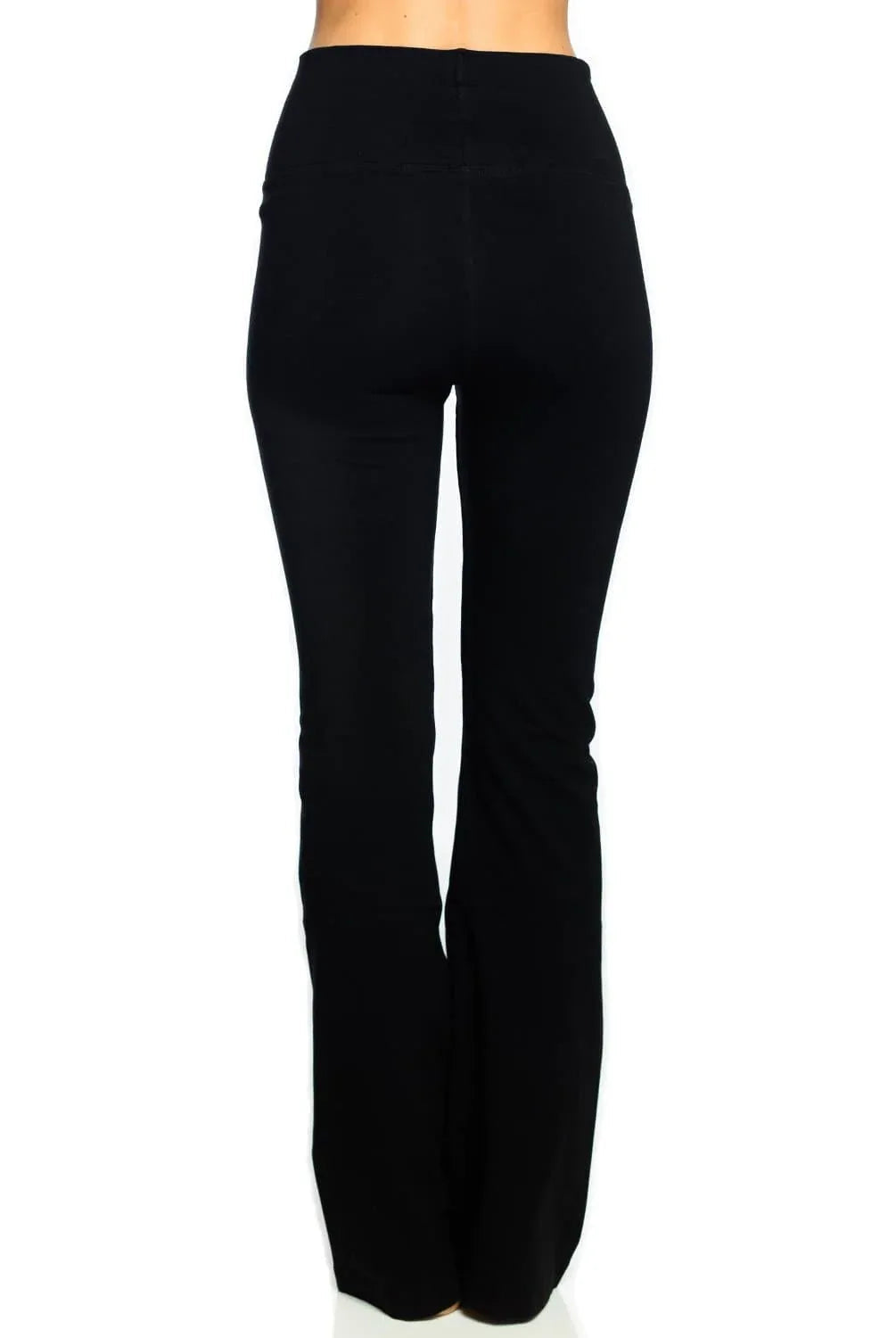 Stylish Rolldown Bootcut Leggings - Black