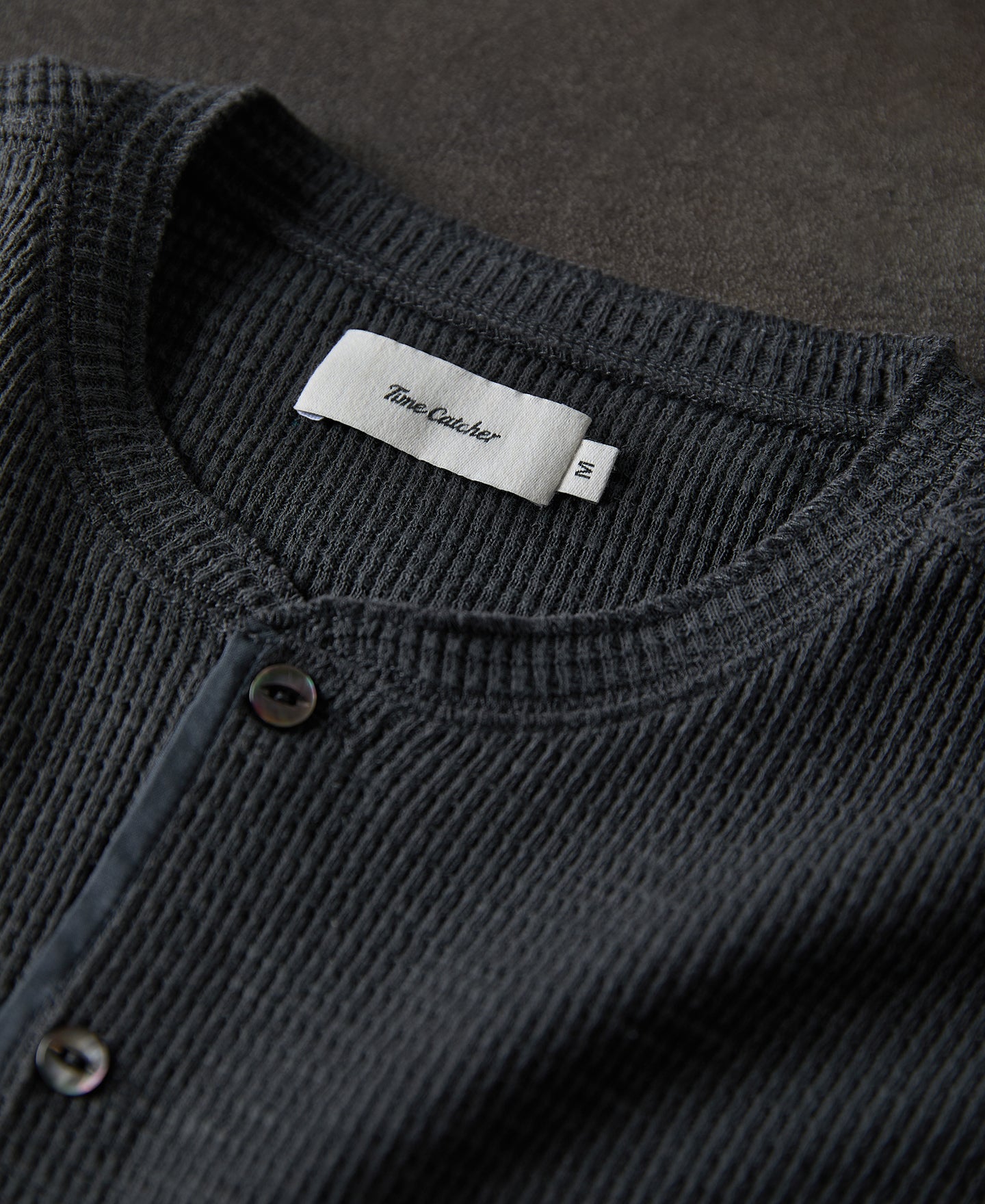 Honeycomb Waffle Knit Henley T-shirt