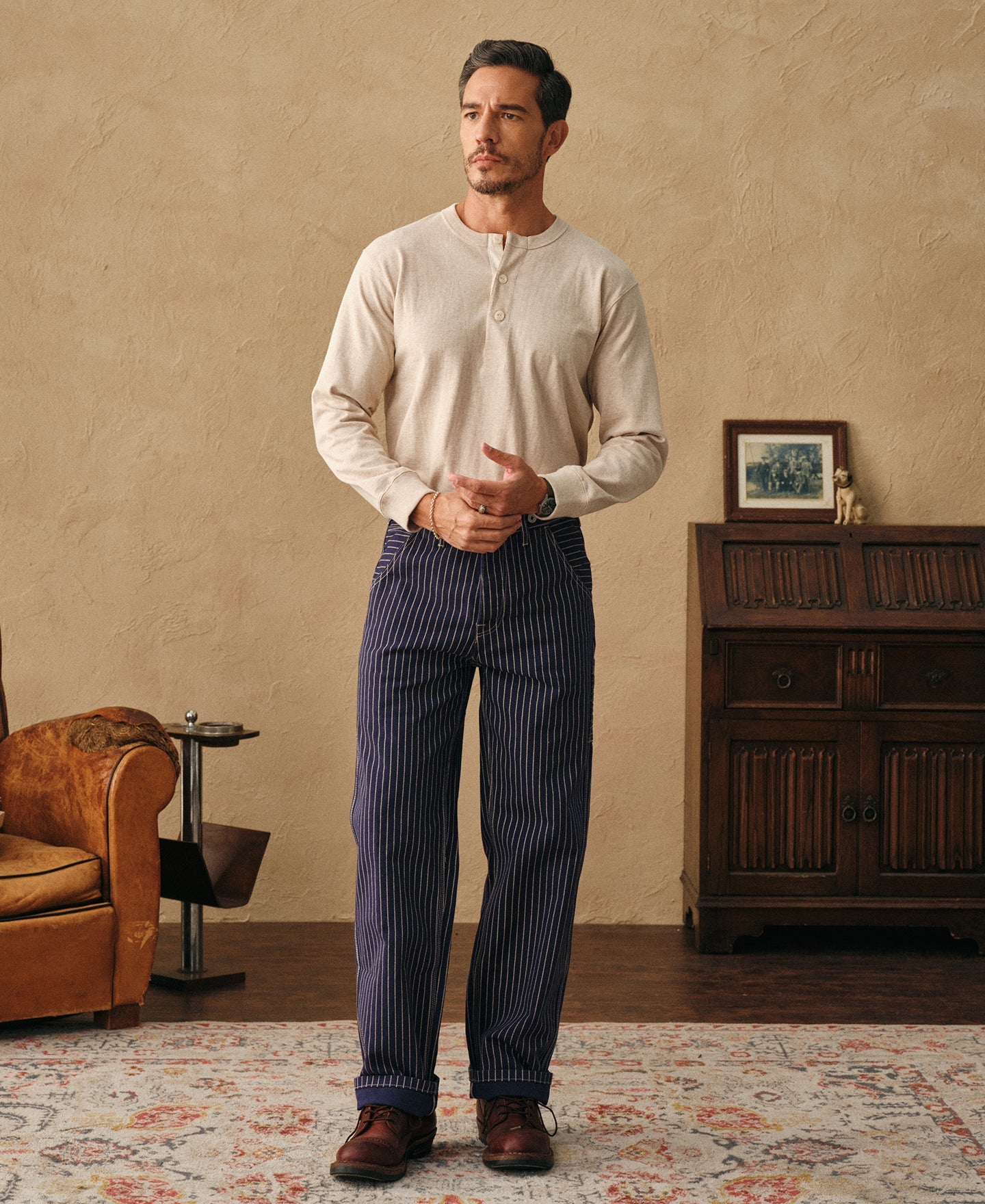 1930s Loopwheel Cotton Henley Shirt