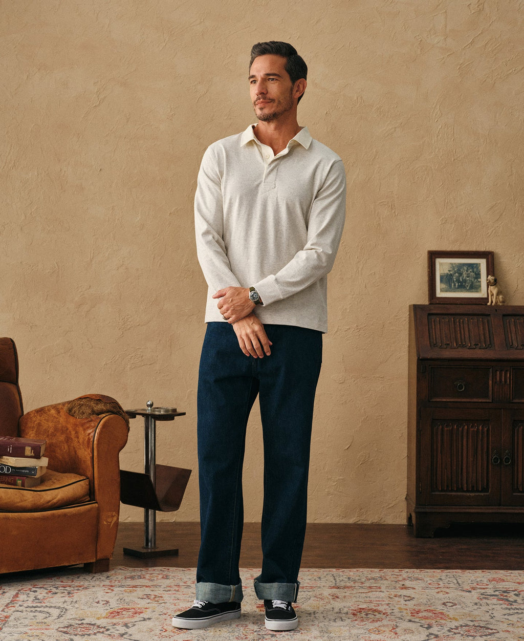 Classic Fit Jersey Tubular Rugby Shirt