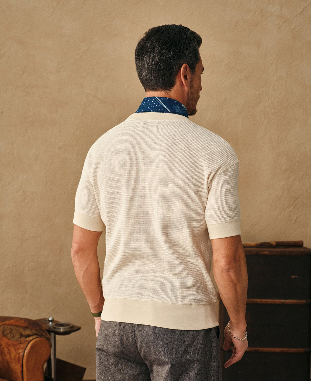 Honeycomb Waffle Knit T-Shirt