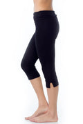 Crop Wide Waistband Foldover Capri Pants