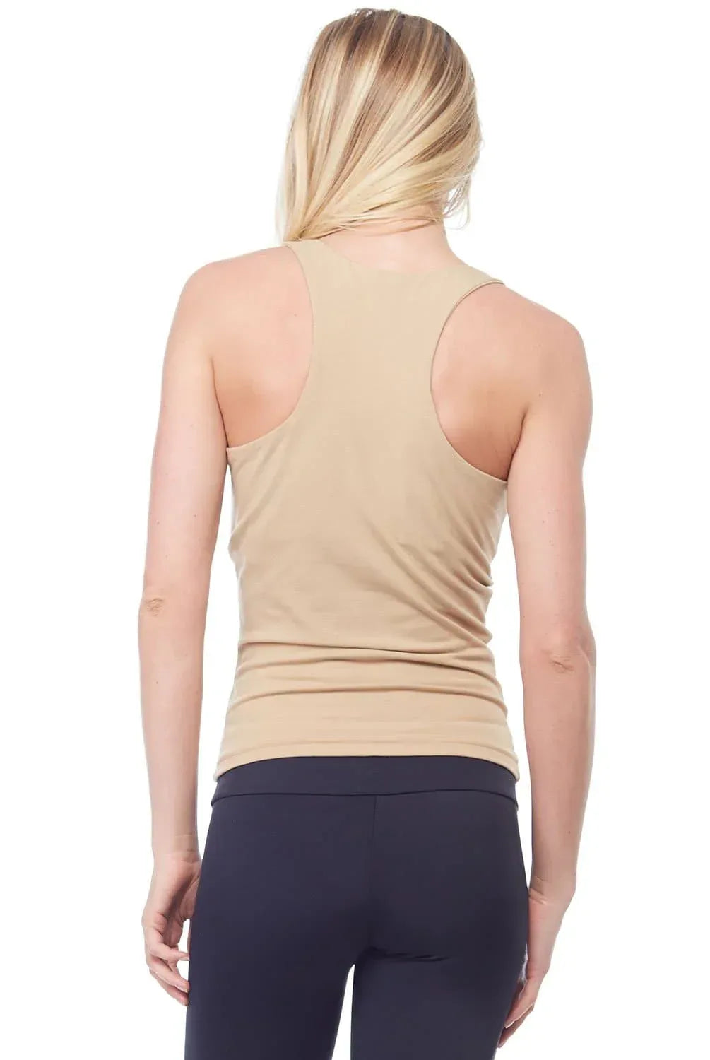 Flat V Neck Tank Top Racerback Shoulders With Bra