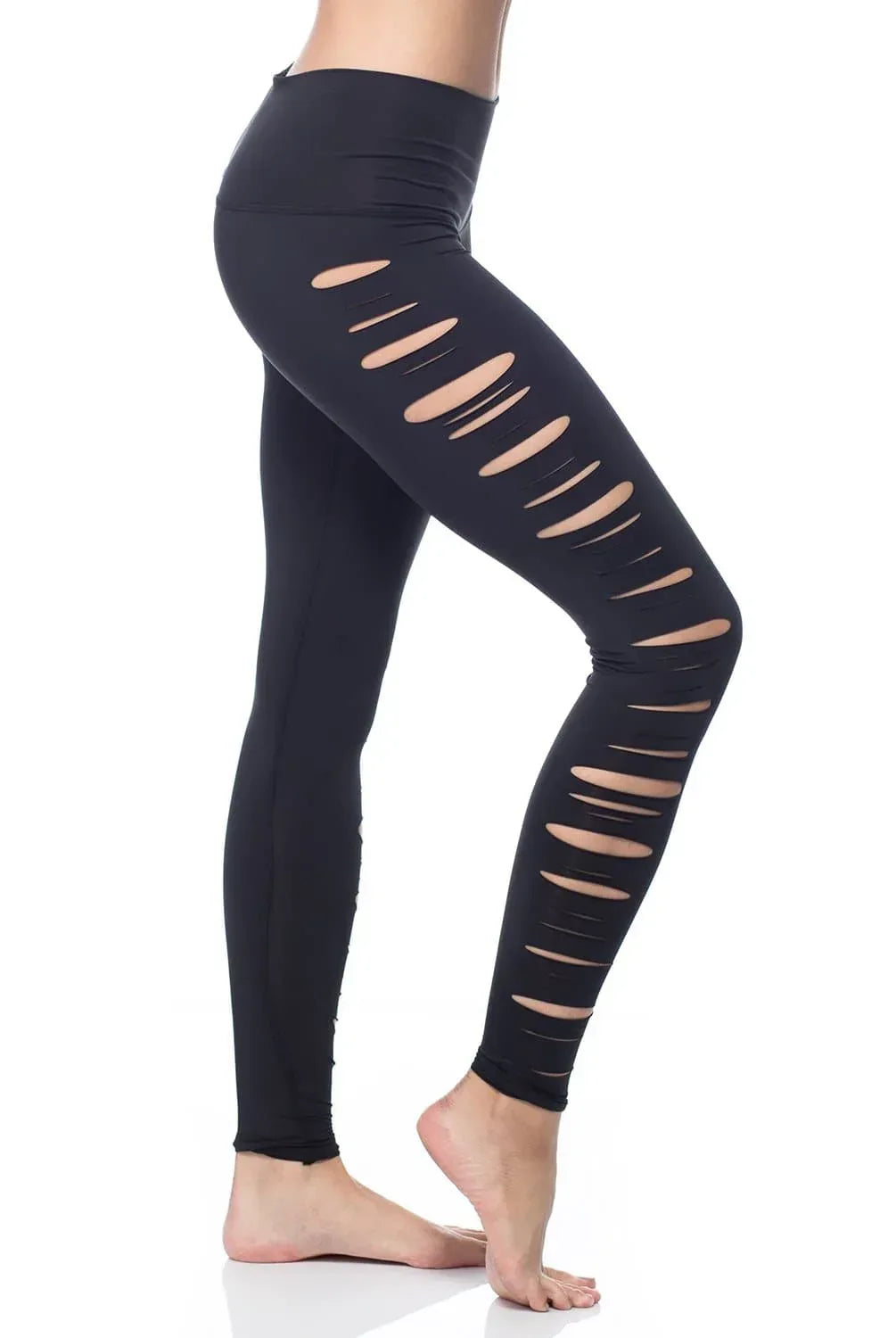 Jimi Hot Pants - Black Eco-Friendly Side Slit Leggings